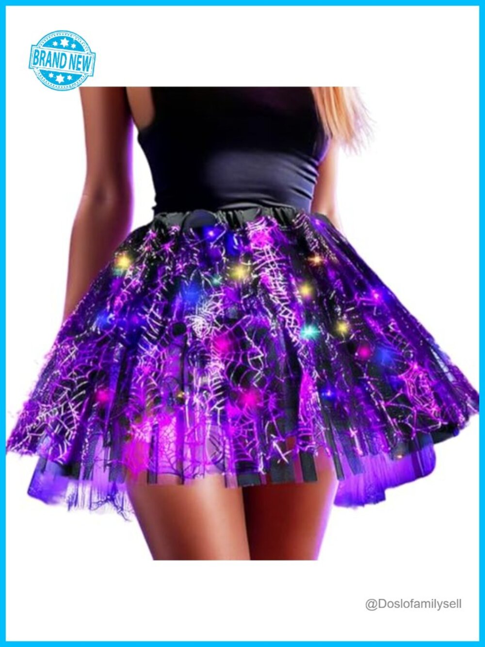 Handmade Tulle Light Up Tutu Skirt LED Sparkly Cosplay Costume Women